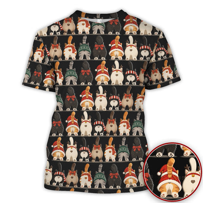 Cute Christmas Cat Butts with Festive Bows and Scarves Nurse Scrub Top | NurseDailyLife