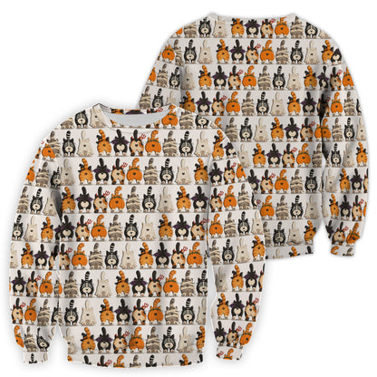 Funny Halloween Cat Butts in Skeleton Ghost and Pumpkin Costumes Nurse Scrub Top | NurseDailyLife