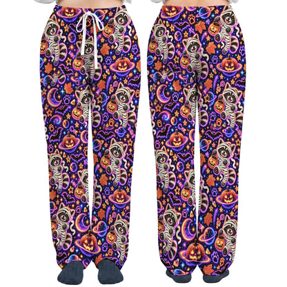 Cute Mummy Raccoons and Pumpkins Halloween Nursing Scrub Set | NurseDailyLife