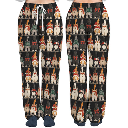 Cute Christmas Cat Butts with Festive Bows and Scarves Nurse Scrub Set | NurseDailyLife